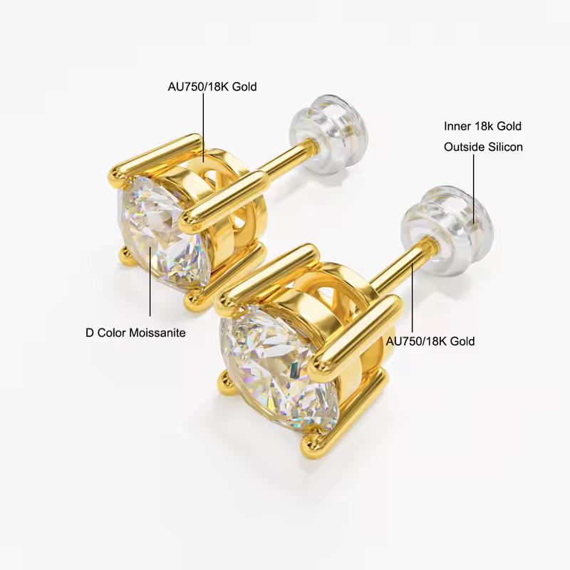Brinco Ponto de Luz Moissanite Ouro 18K Luar Luminesca - foto 6