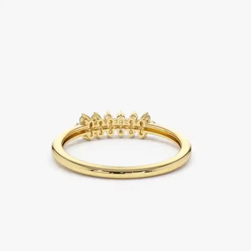 Anel Cluster Floral Moissanite Prata 925 Luar Fleuresse