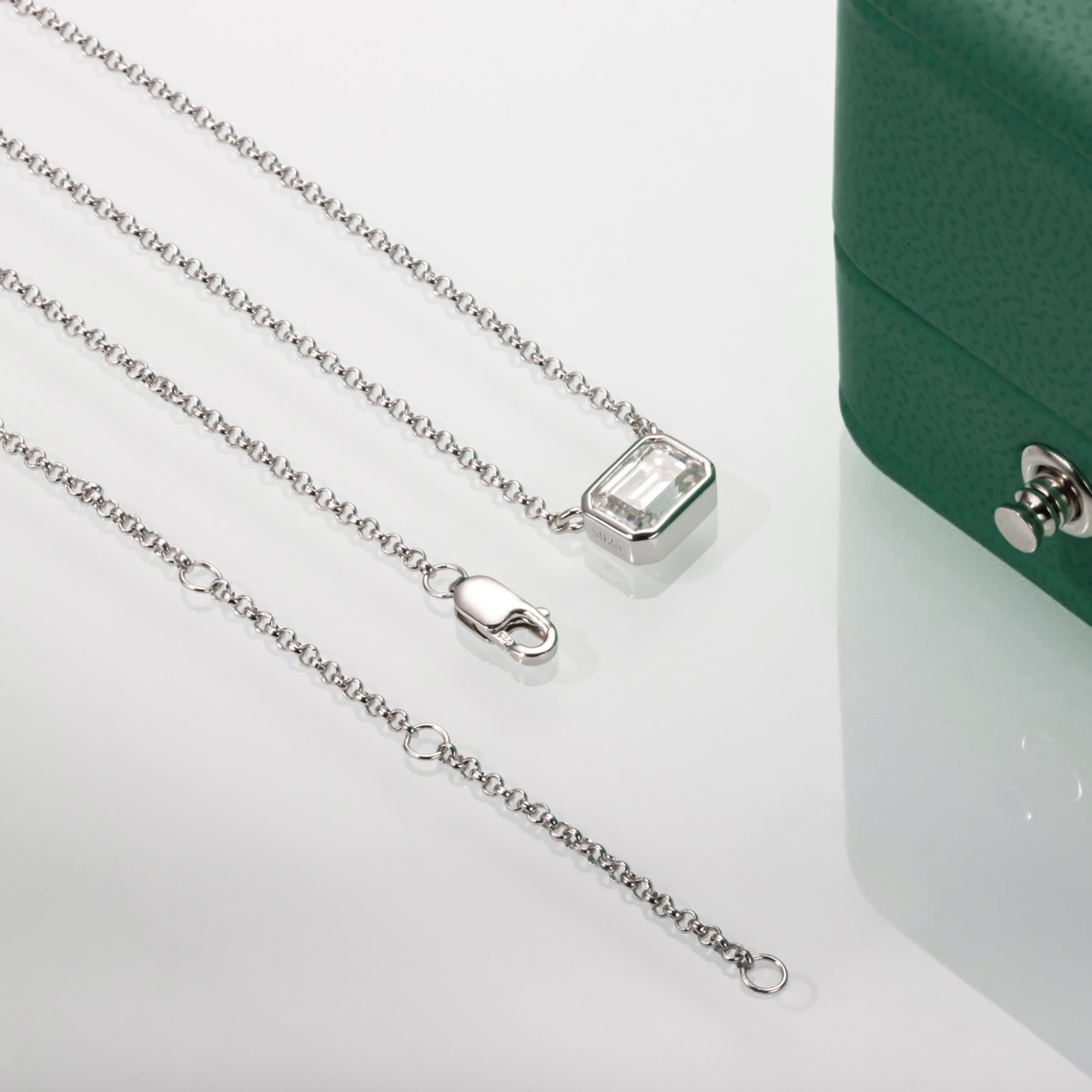 Colar Elegante Moissanite em Prata 925 Luar Livia