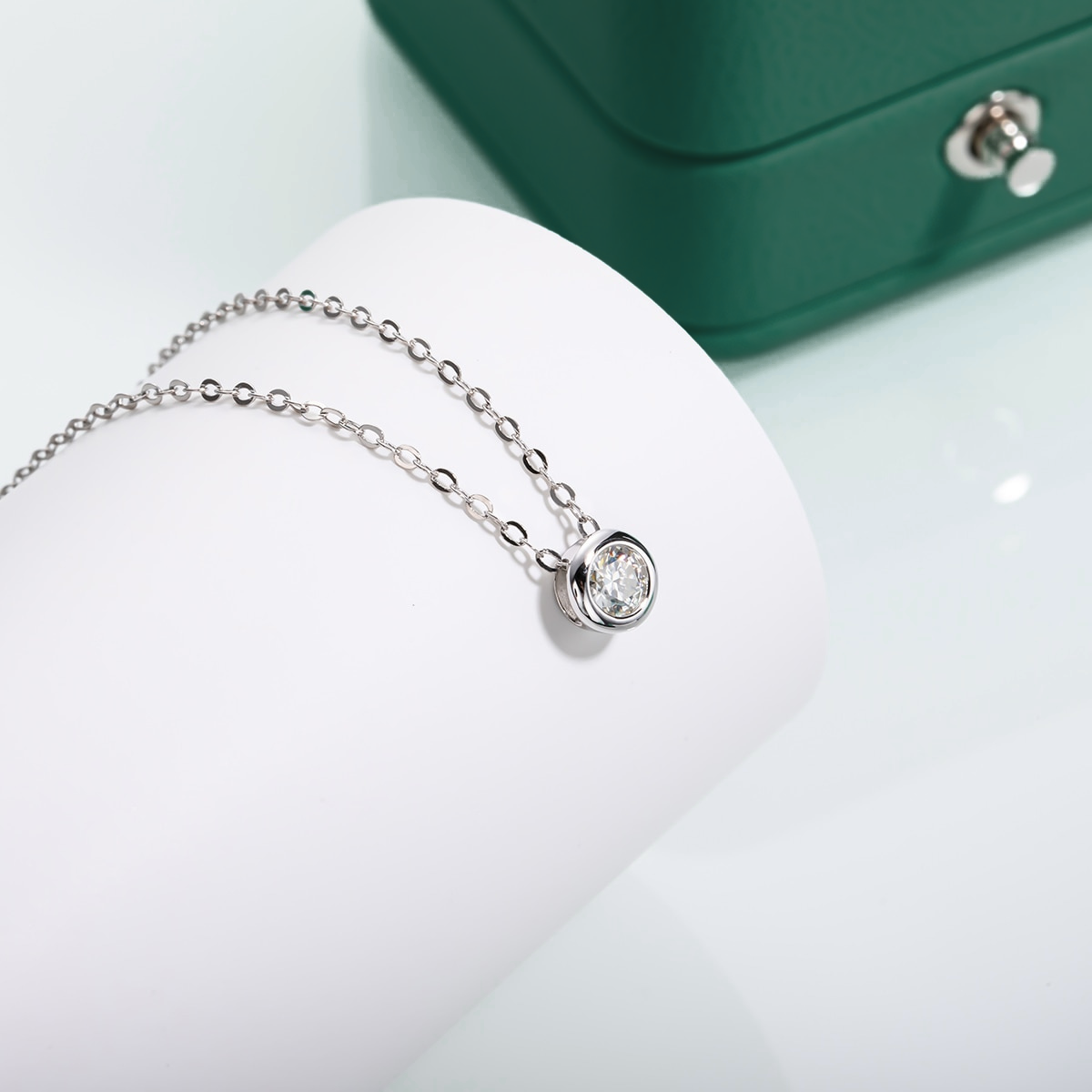 Colar Ponto de Luz Moissanite Prata 925 Luar Brilhante - foto 2