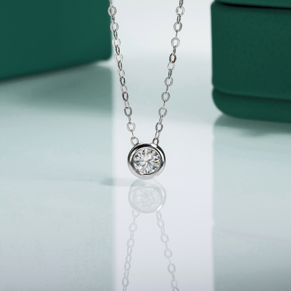 Colar Ponto de Luz Moissanite Prata 925 Luar Brilhante - foto 3