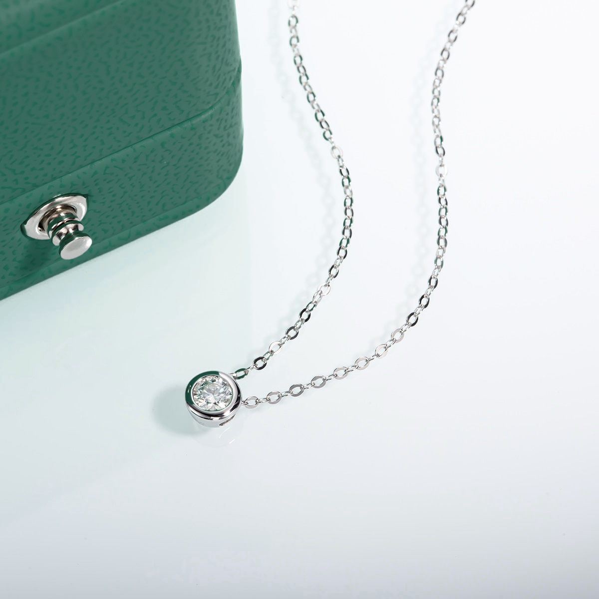 Colar Ponto de Luz Moissanite Prata 925 Luar Brilhante - foto 4