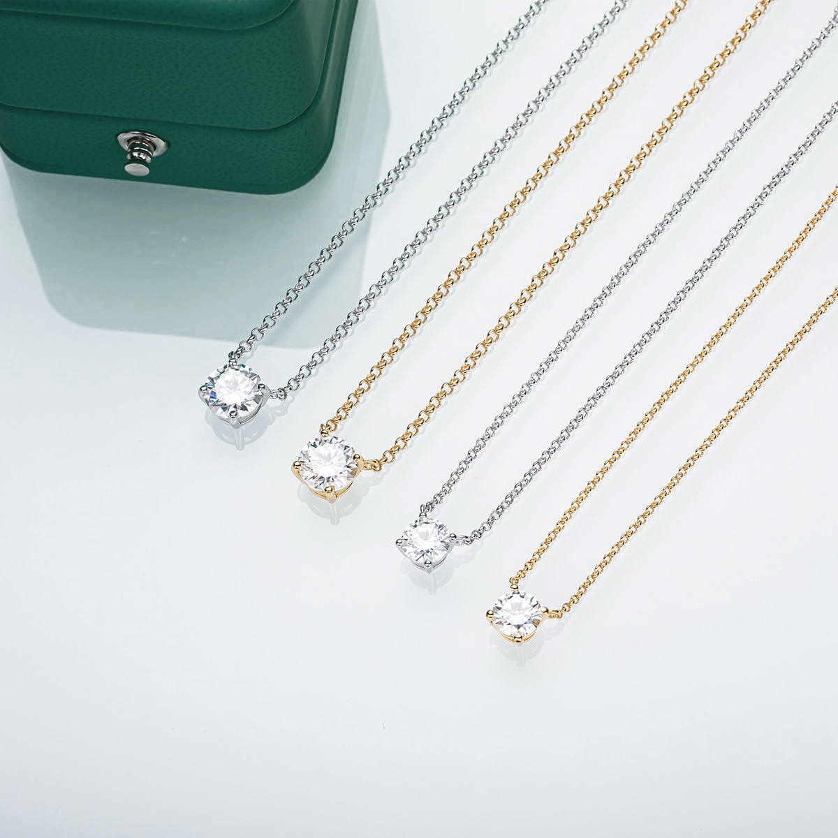 Colar Ponto de Luz 4 Garras Moissanite em Prata 925 Luar Alessia - foto 5