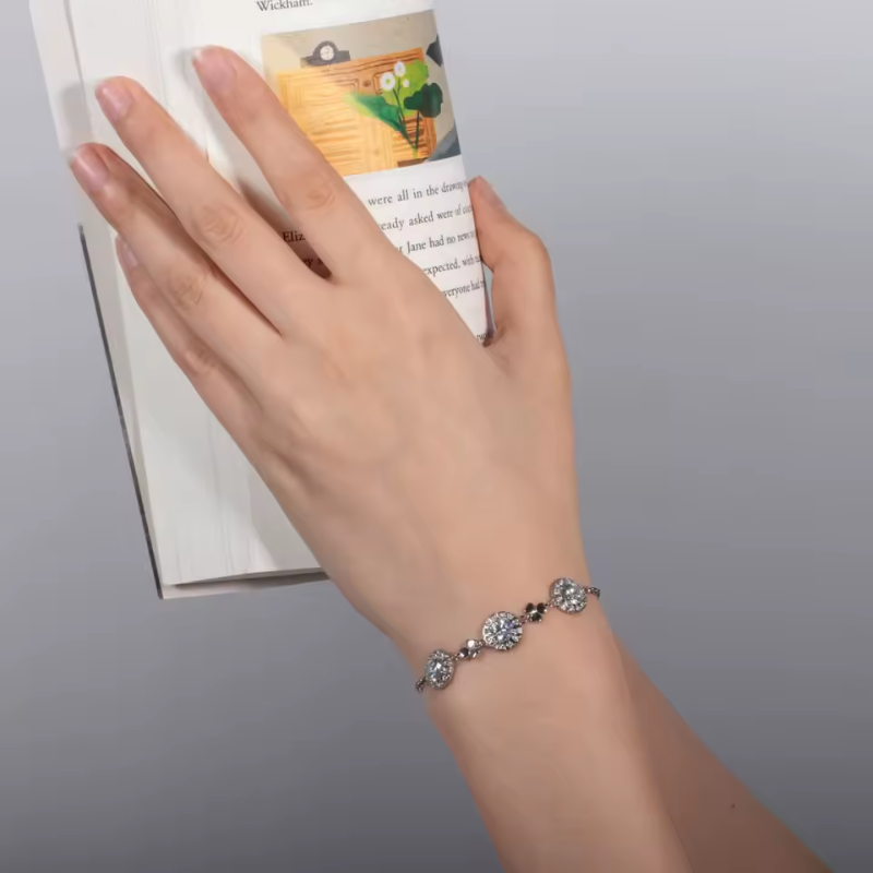 Pulseira Moissanite com Brilho Intenso em Prata 925 Luar Olívia