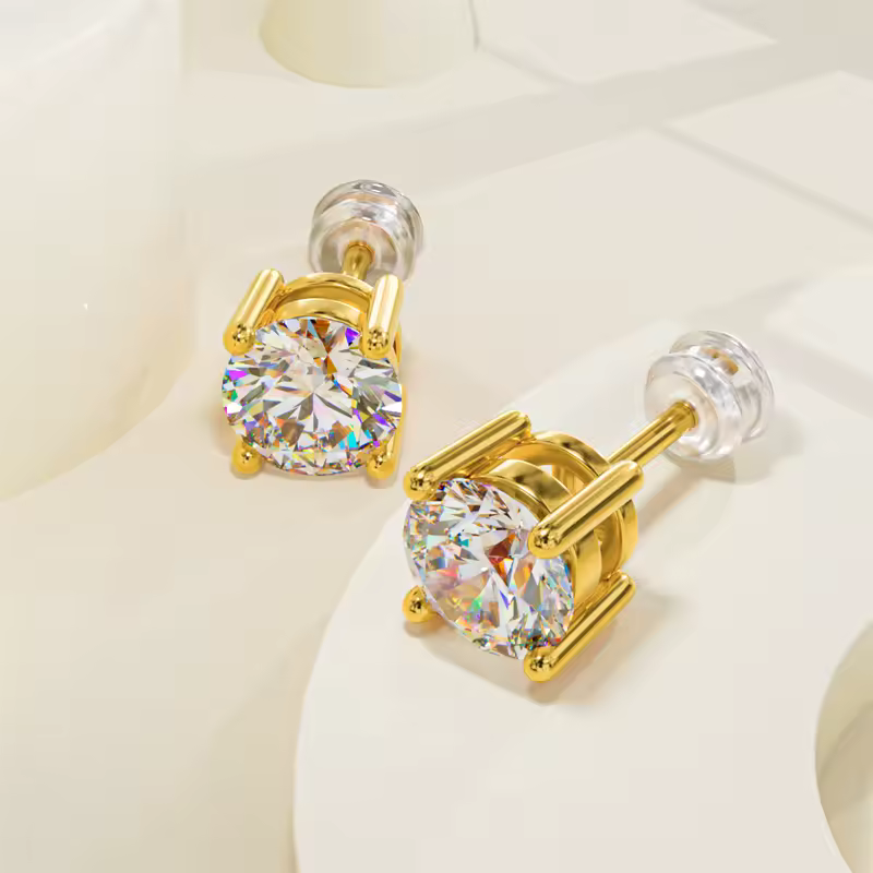 Brinco Ponto de Luz Moissanite Ouro 18K Luar Luminesca - foto 7