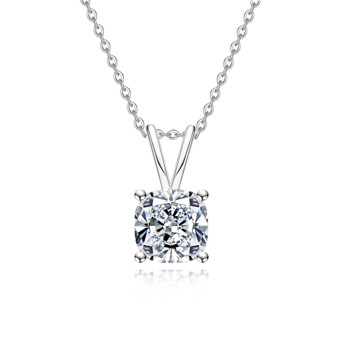 Colar Cushion Moissanite Prata 925 Luar Serafina