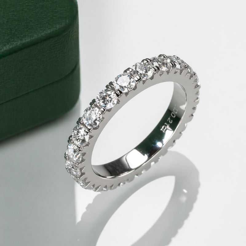 Anel Aliança Moissanite Brilho Intenso Luar Thais