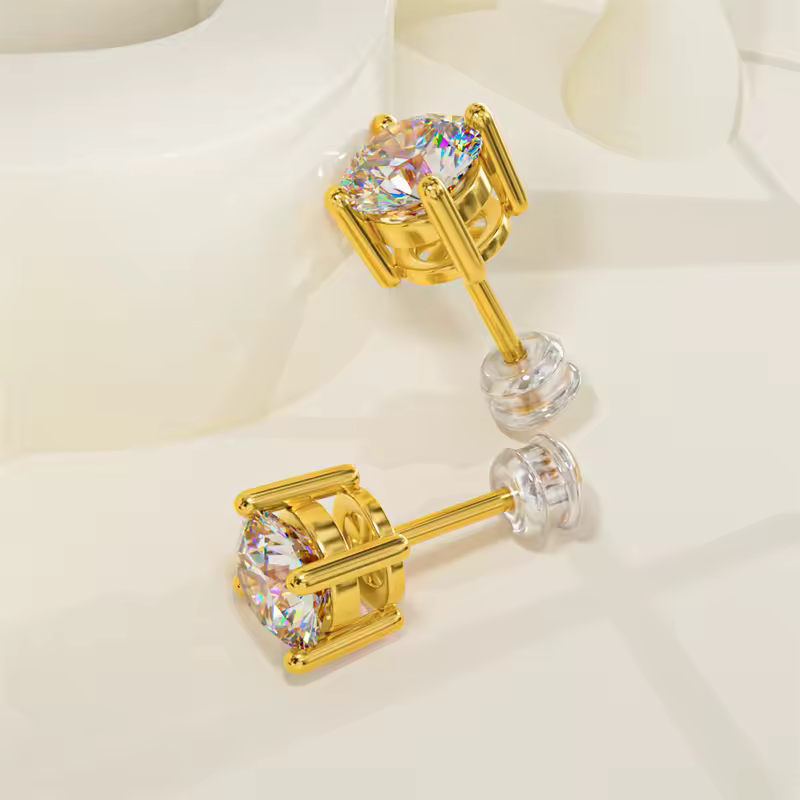Brinco Ponto de Luz Moissanite Ouro 18K Luar Luminesca - foto 9