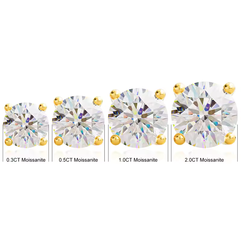 Brinco Ponto de Luz Moissanite Ouro 18K Luar Luminesca - foto 3