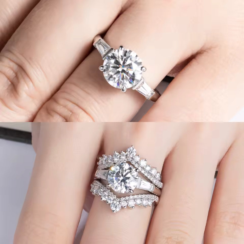 Anel Solitário Brilhante com Moissanite em Prata 925 Luar Cirila