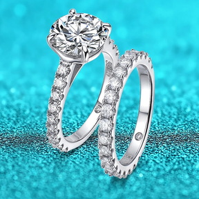 Conjunto Luar Amor Real - Coroa de Luz com Moissanite e Ouro Branco 18k