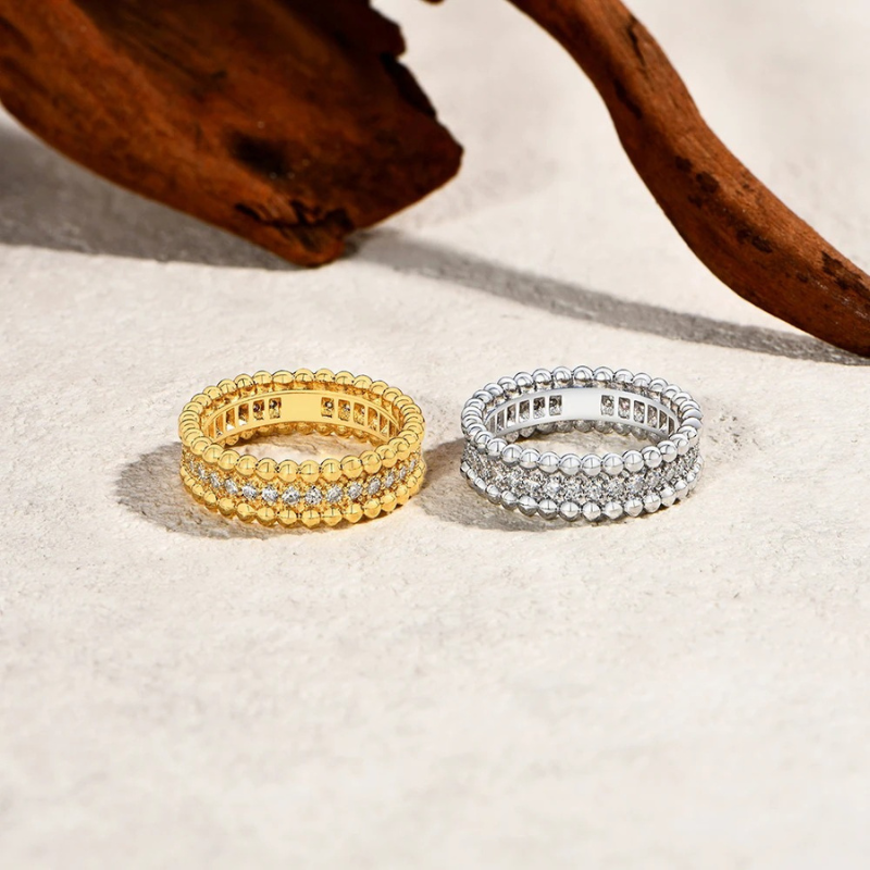 Anel Luar Linz – Aliança Eterna com Moissanite e Ouro 18k