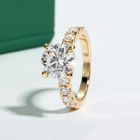 Anel Jasmin Moissanite 10 / Ouro Anel Solitário