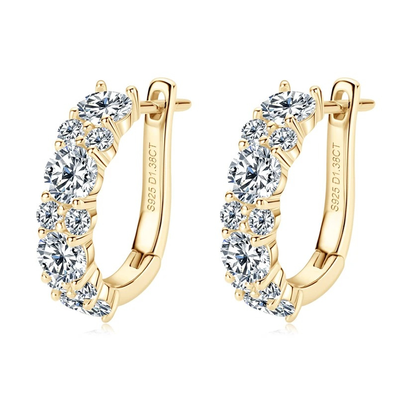 Brinco Argola Moissanite Banho Ouro 18K Luar Fiorenza - foto 3