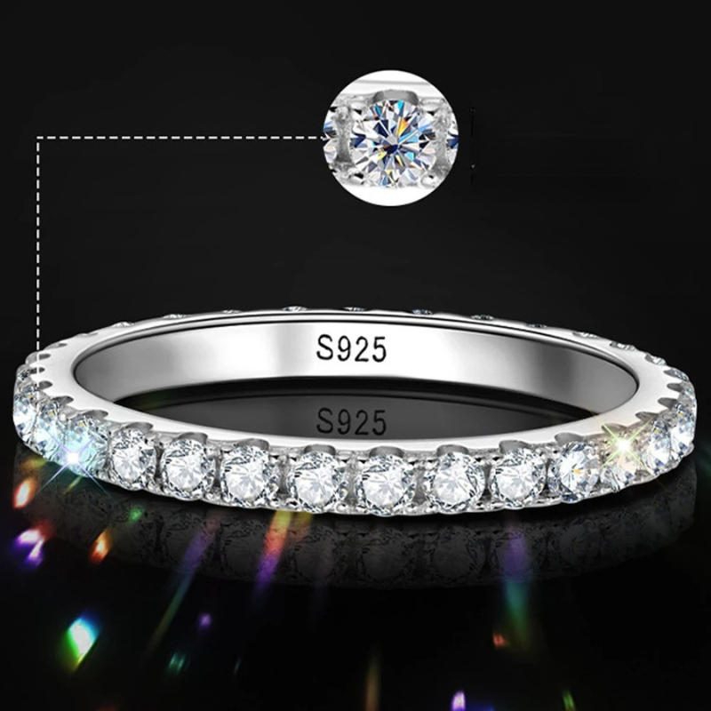 Anel Luar Éternelle – Aliança em Moissanite Ouro 18k