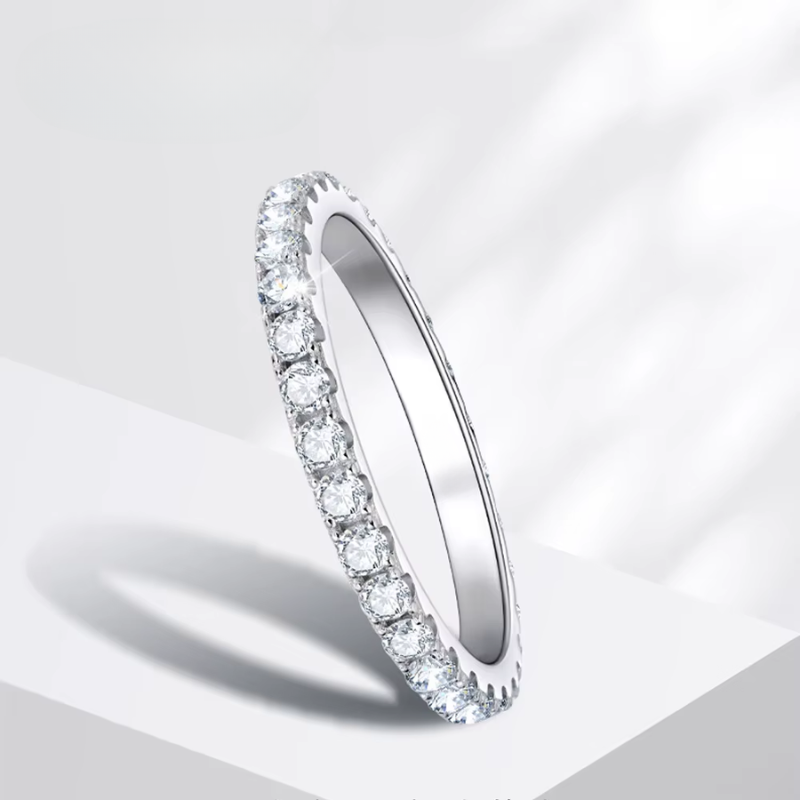 Anel Aliança Moissanite Brilho Intenso Luar Interliz