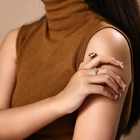 Anel Luar Alice – Com Moissanite Ouro 18k