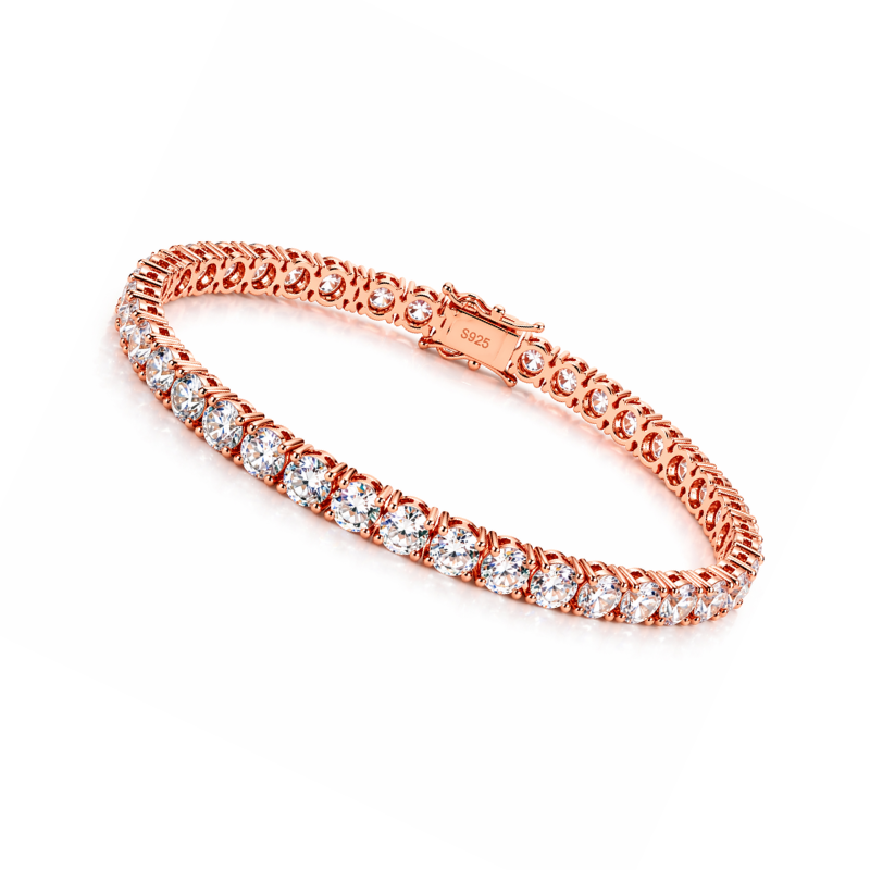 Pulseira Riviera 4.0mm Moissanite com Pedras Brilhantes Luar Alana