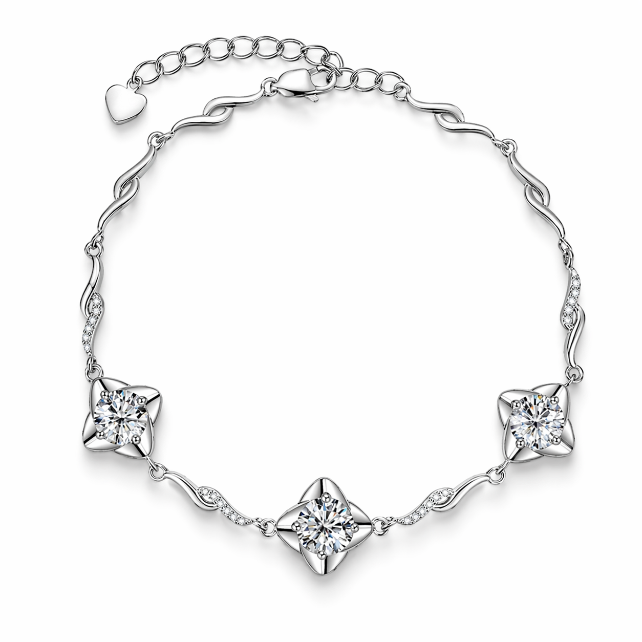Pulseira Delicada Moissanite Prata 925 Luar Alura