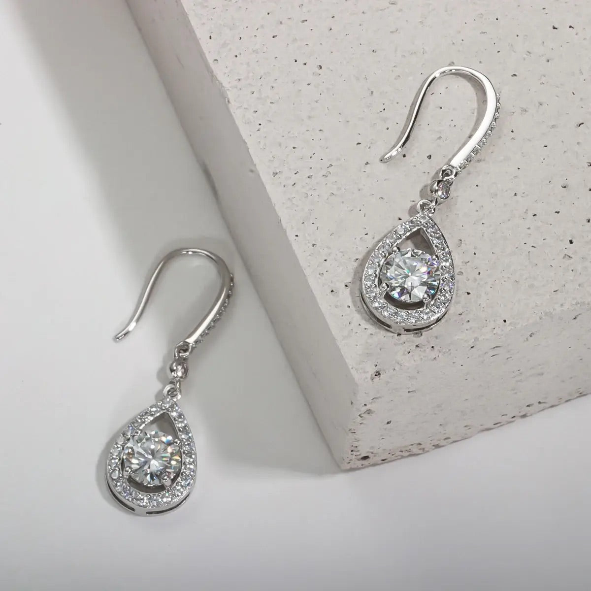 Brinco Gota Moissanite Prata 925 Luar Magnolia - foto 5