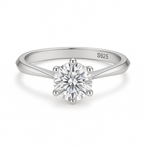 Anel Luar Aurora Eterna - Solitário Moissanite Ouro Branco 18k