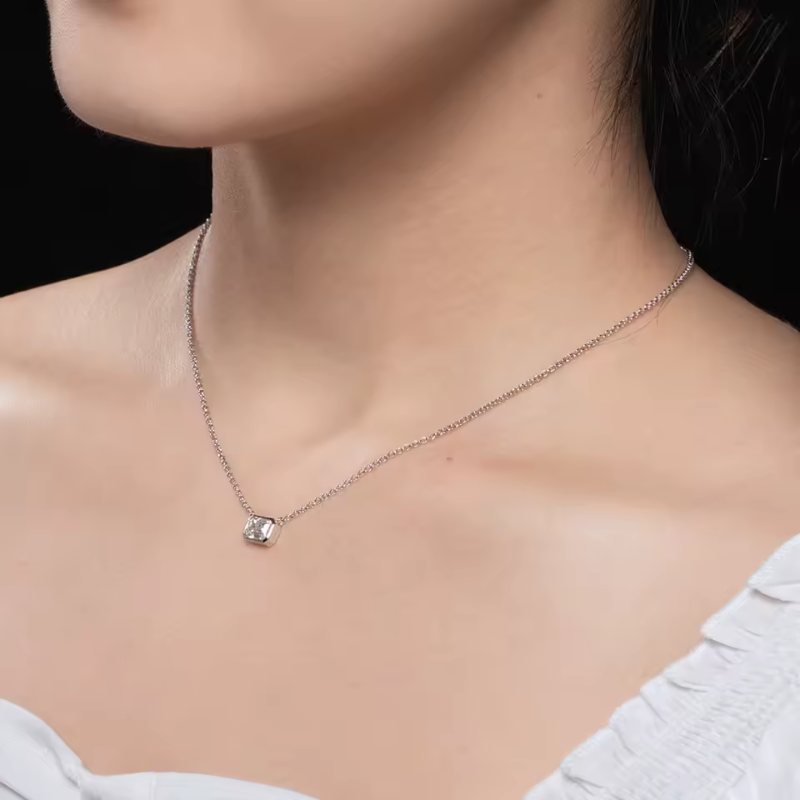 Colar Elegante Moissanite em Prata 925 Luar Livia