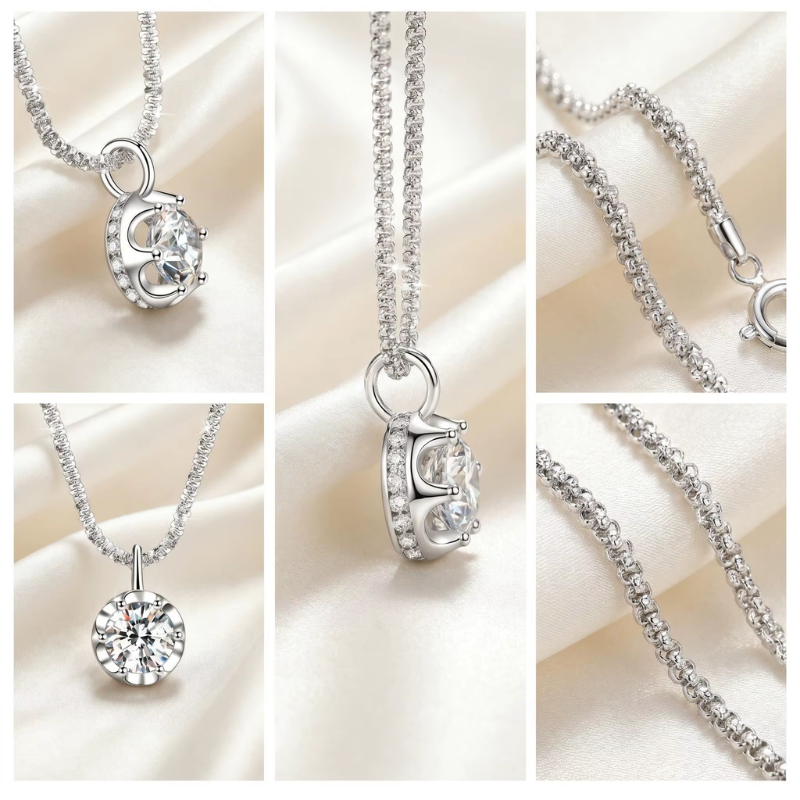 Colar Ponto de Luz Moissanite Prata 925 Luar Brisa