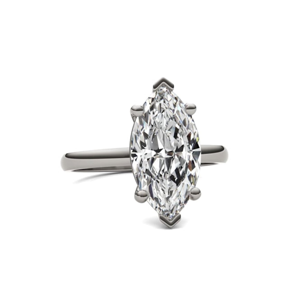 Anel Solitário Moissanite Elegante com Brilho Intenso Luar Íris