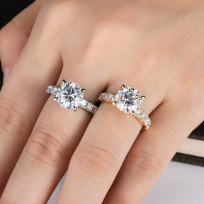 Anel Luar Clarisse – Moissanite 4 Garras com Ouro 18k