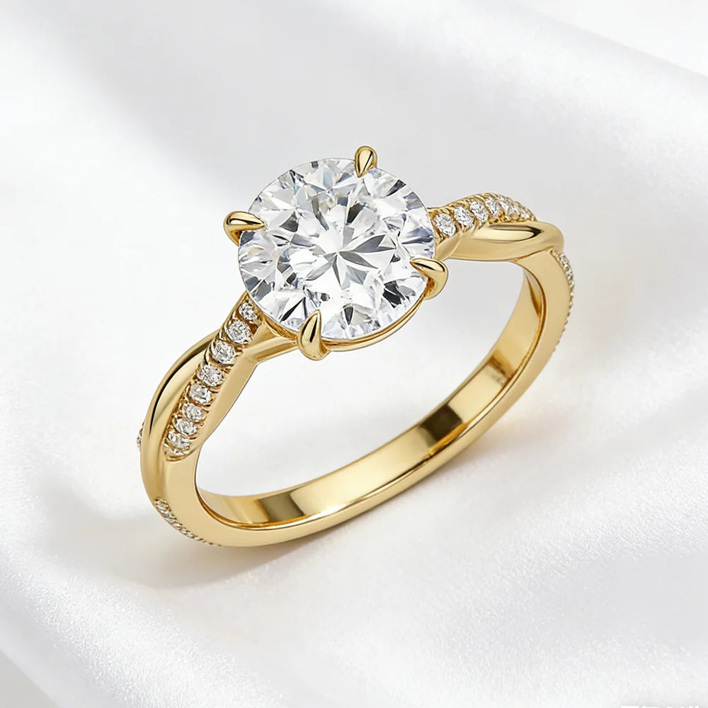 Anel Solitário Moissanite Ouro 18K Luar Istela - foto 4