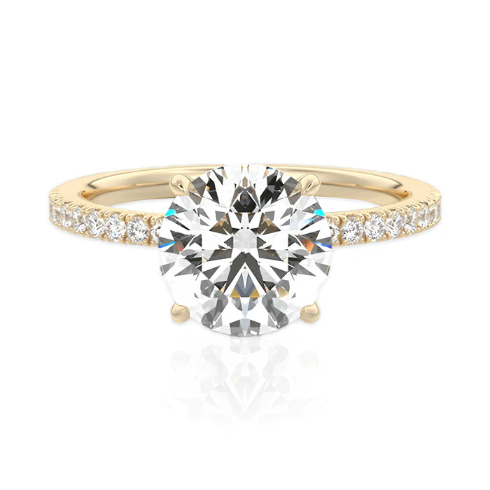 Anel Solitário Moissanite com Aro Cravejado Luar Amélia