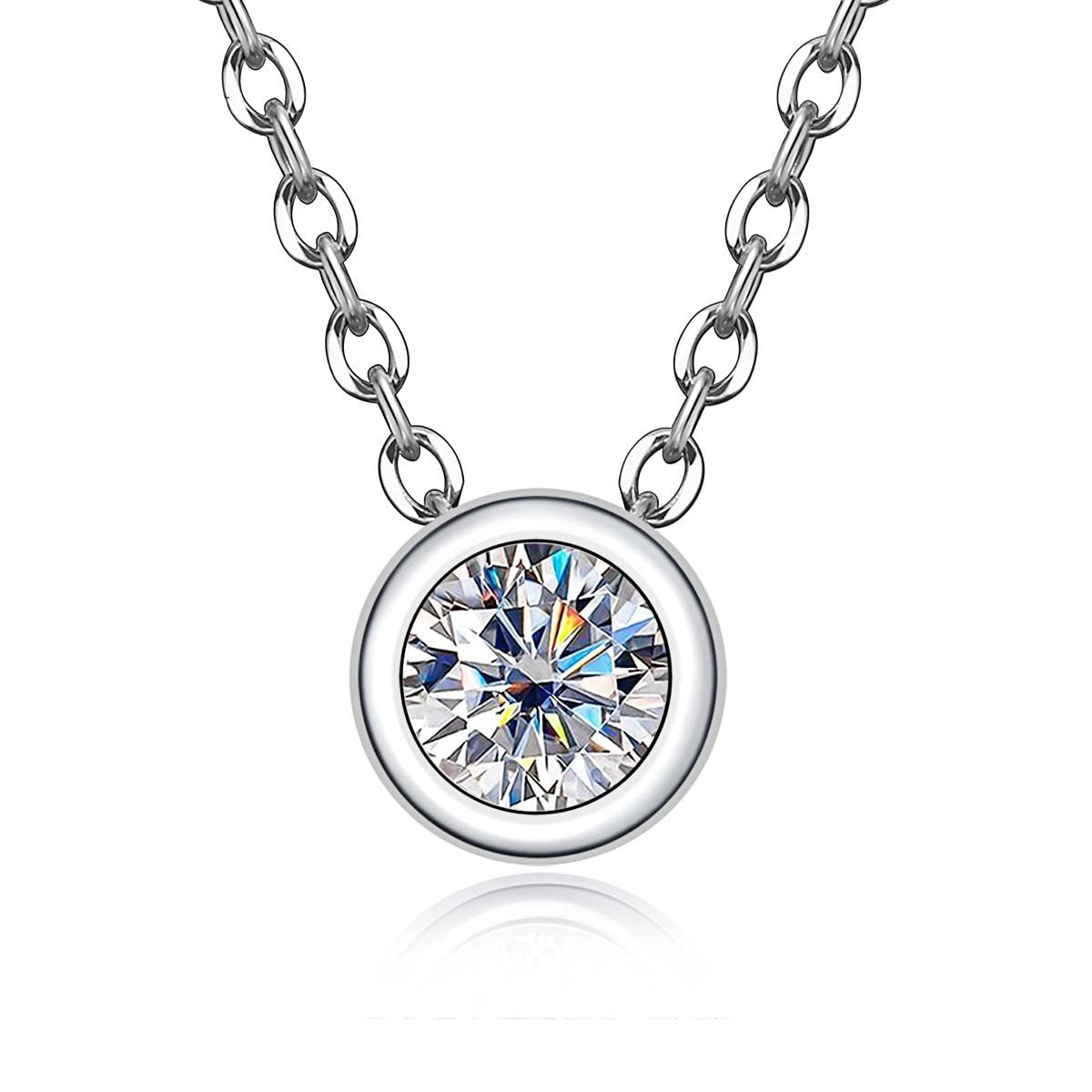 Colar Ponto de Luz Moissanite Prata 925 Luar Brilhante