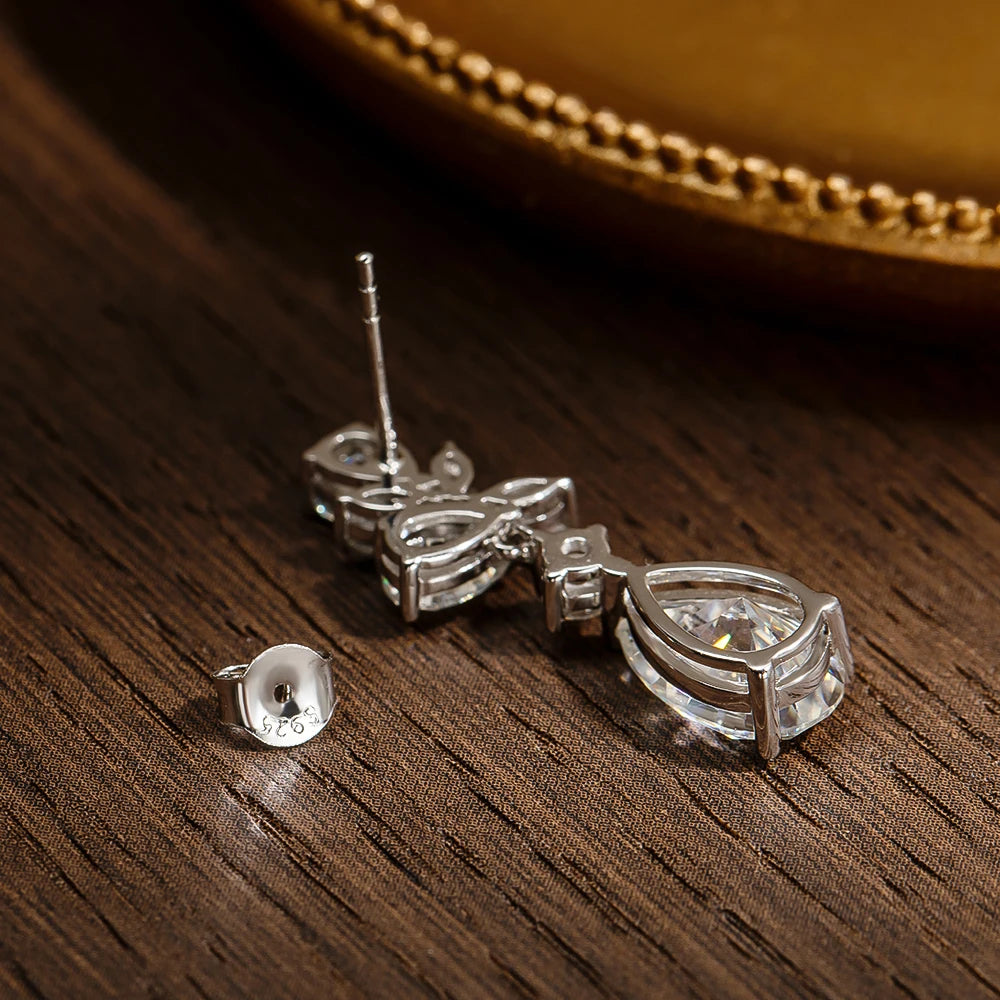 Brinco Flor Moissanite Prata 925 Ouro 18K Luar Opulência - foto 4