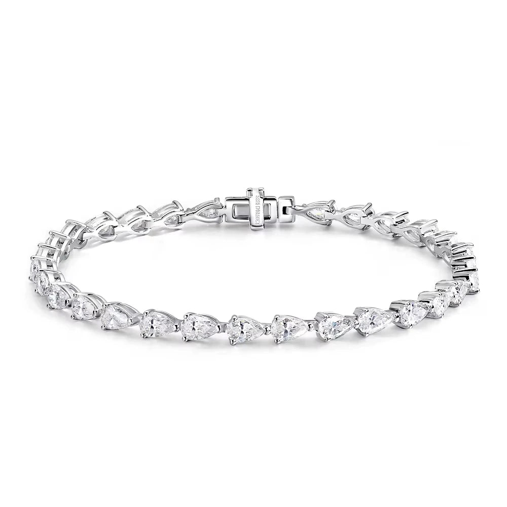 Pulseira Tenis Moissanite Prata 925 Luar Gota - foto 21