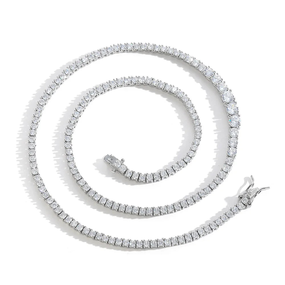 Colar Tennis Moissanite Prata 925 Luar Brilhante - foto 12