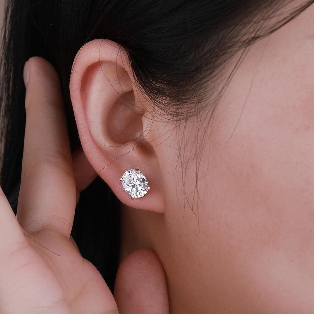 Brinco Solitário Oval Moissanite Prata 925 Banhado a Ouro 18K Luar Astra - foto 19