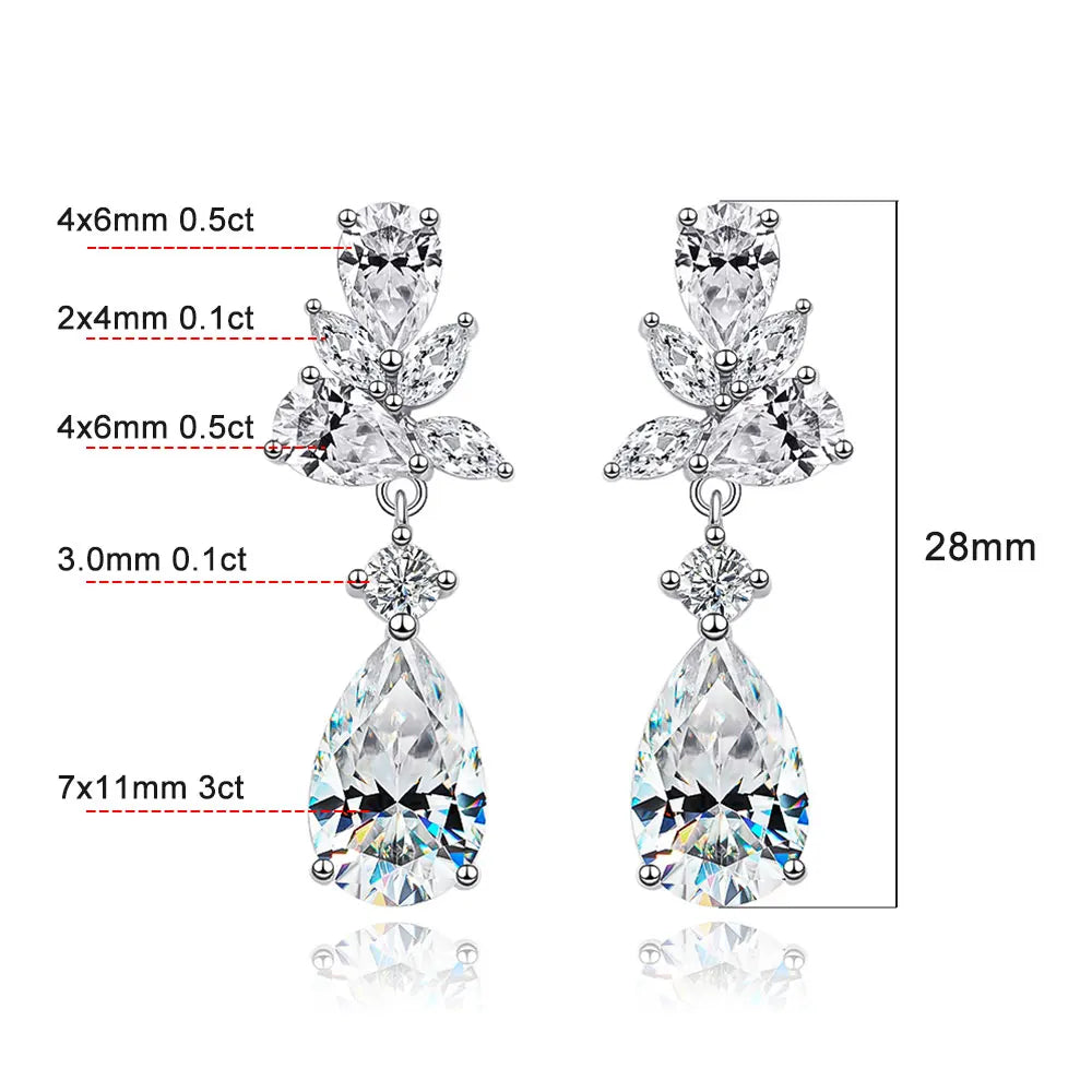 Brinco Flor Moissanite Prata 925 Ouro 18K Luar Opulência - foto 6