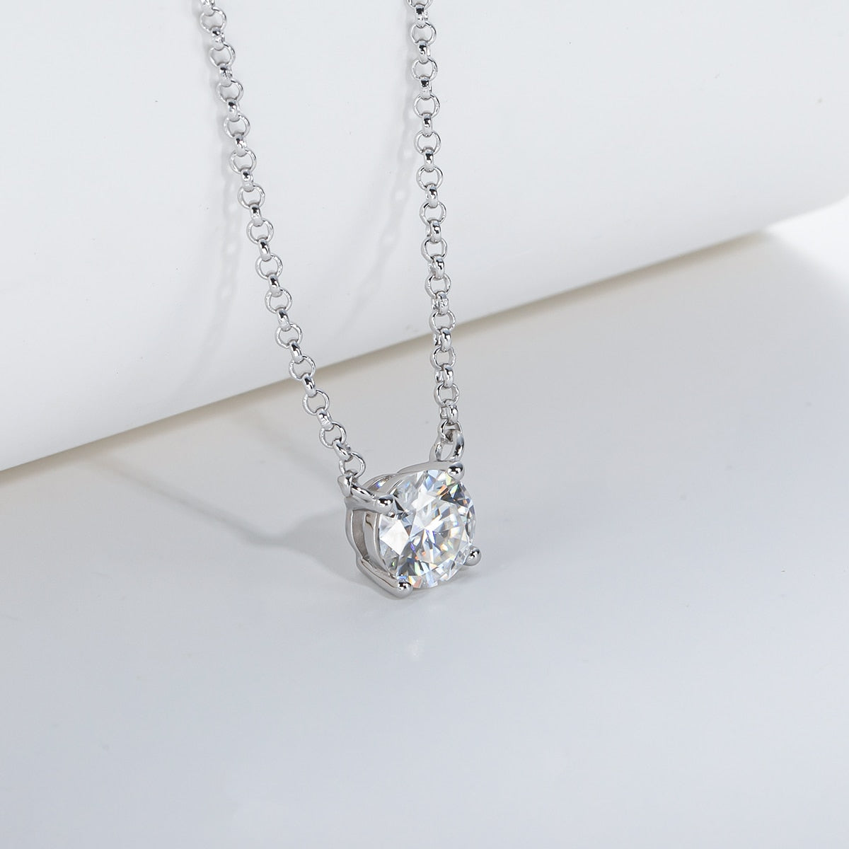 Colar Ponto de Luz 4 Garras Moissanite em Prata 925 Luar Alessia - foto 7