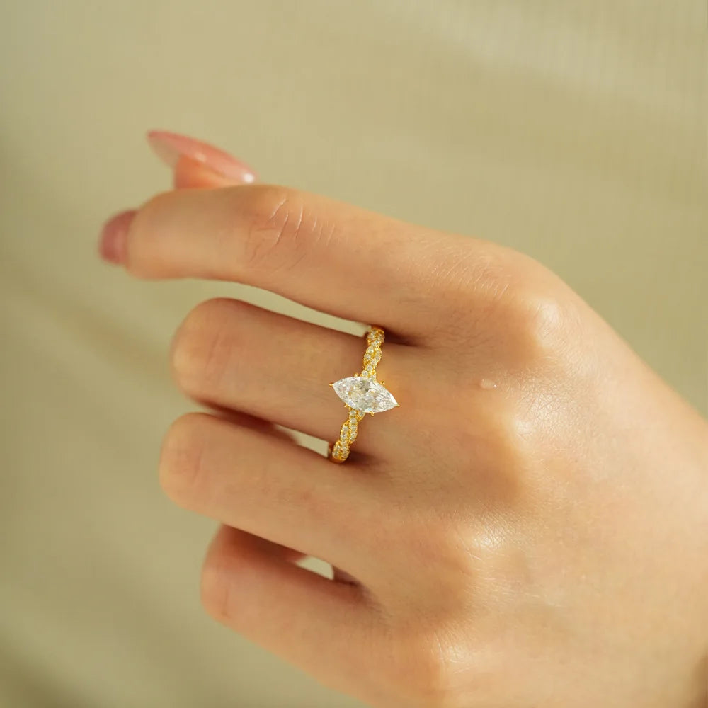 Anel Solitário Moissanite Ouro Banho Luar Fiorenza - foto 4