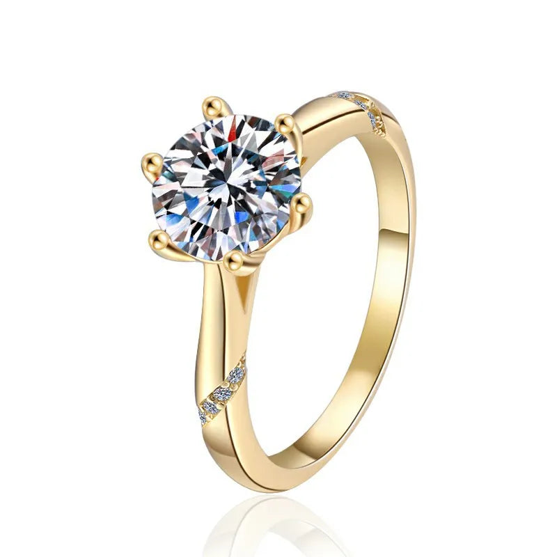 Anel Solitário Moissanite Banho Ouro 18K Luar Harmond - foto 4