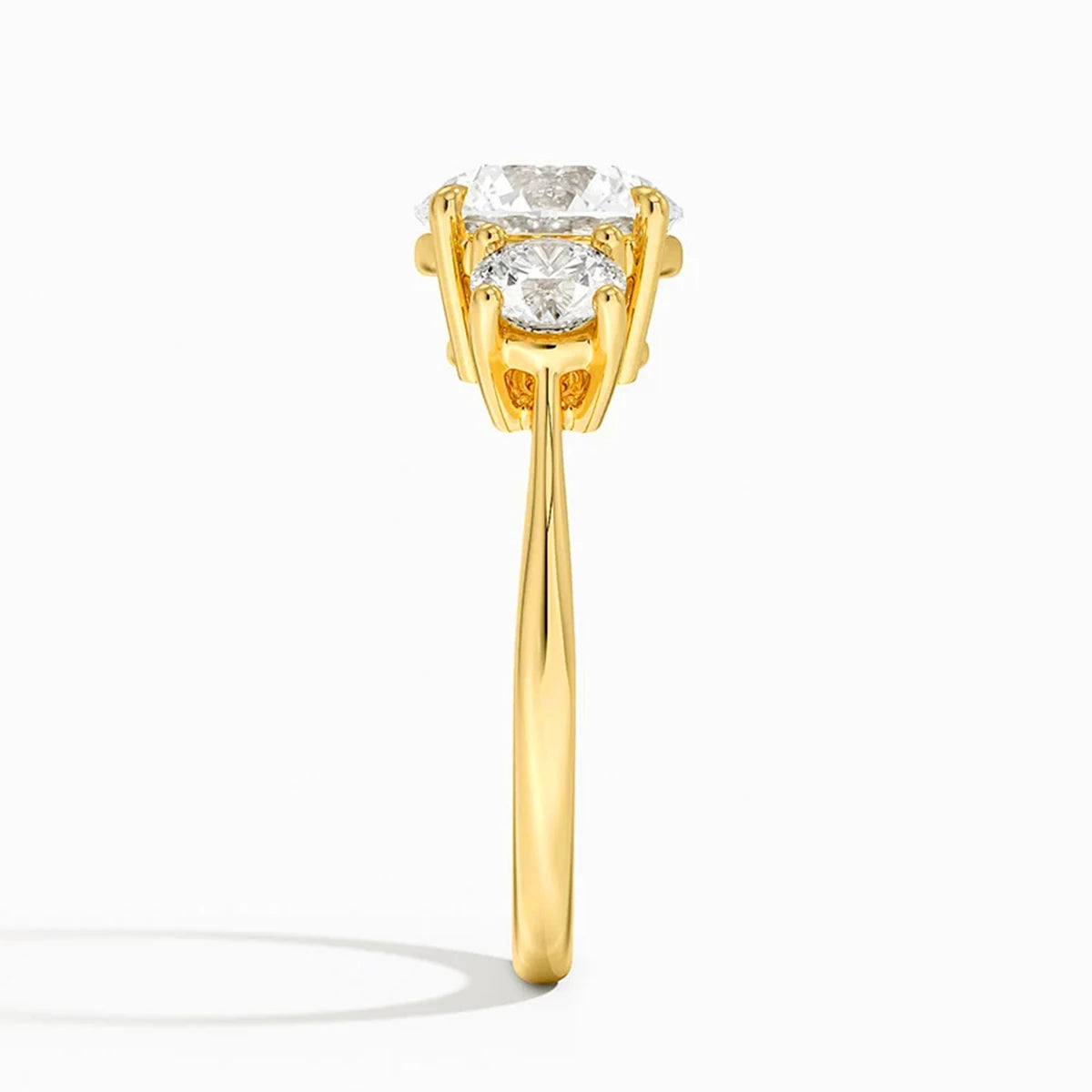 Anel Trio Elegante Moissanite Ouro 14K Luar Artemis