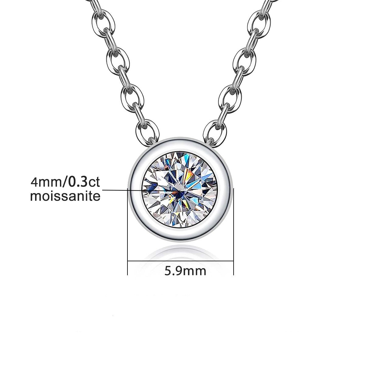Colar Ponto de Luz Moissanite Prata 925 Luar Brilhante - foto 6