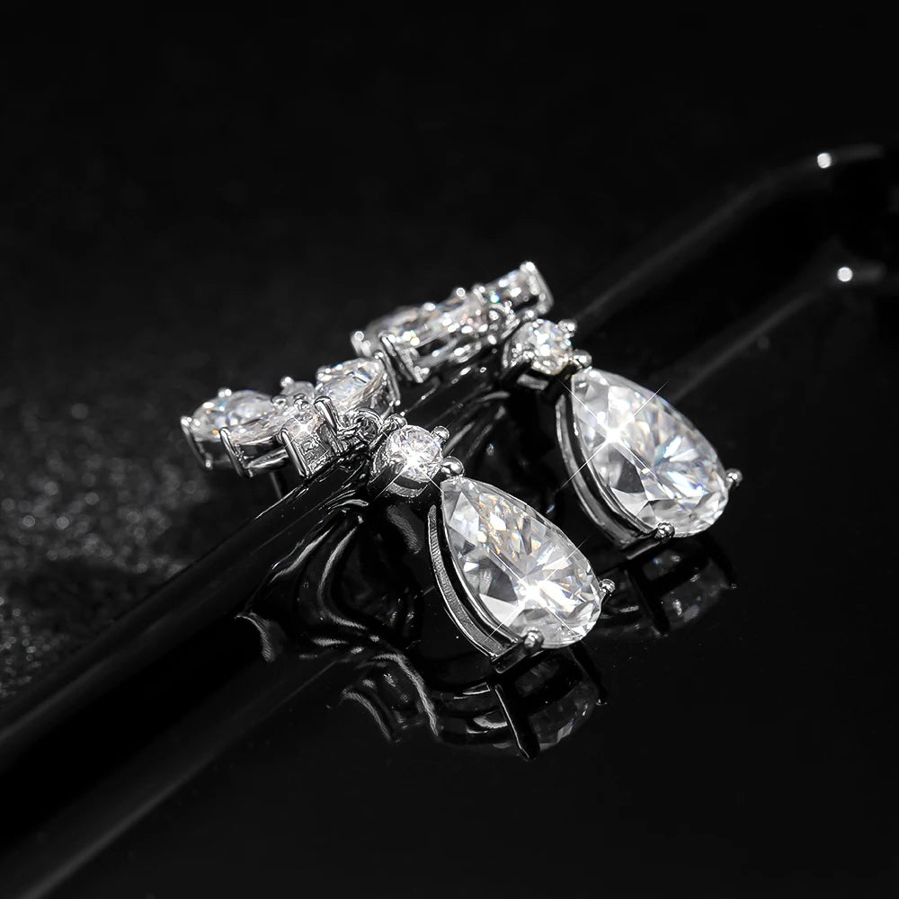 Brinco Flor Moissanite Prata 925 Ouro 18K Luar Opulência - foto 16