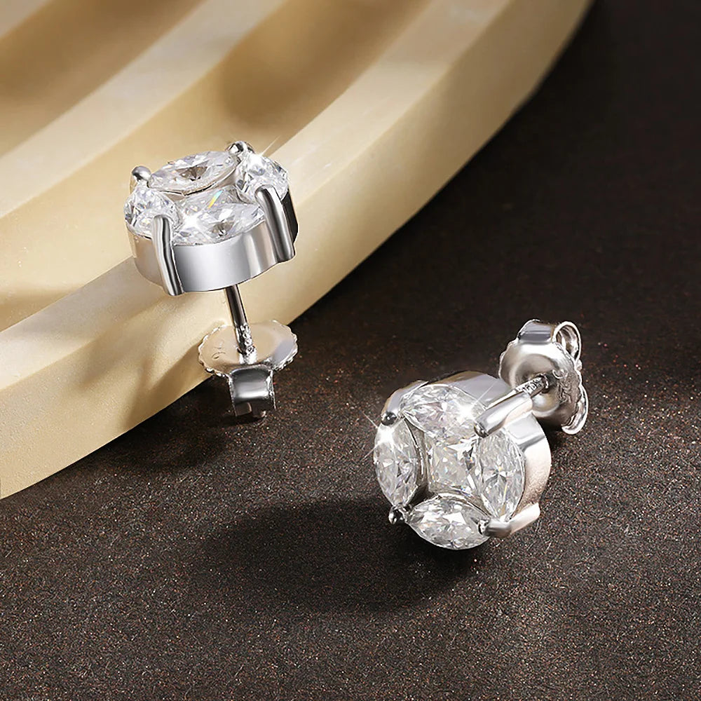 Brinco Cluster Moissanite Prata 925 Luar Scintilla - foto 13