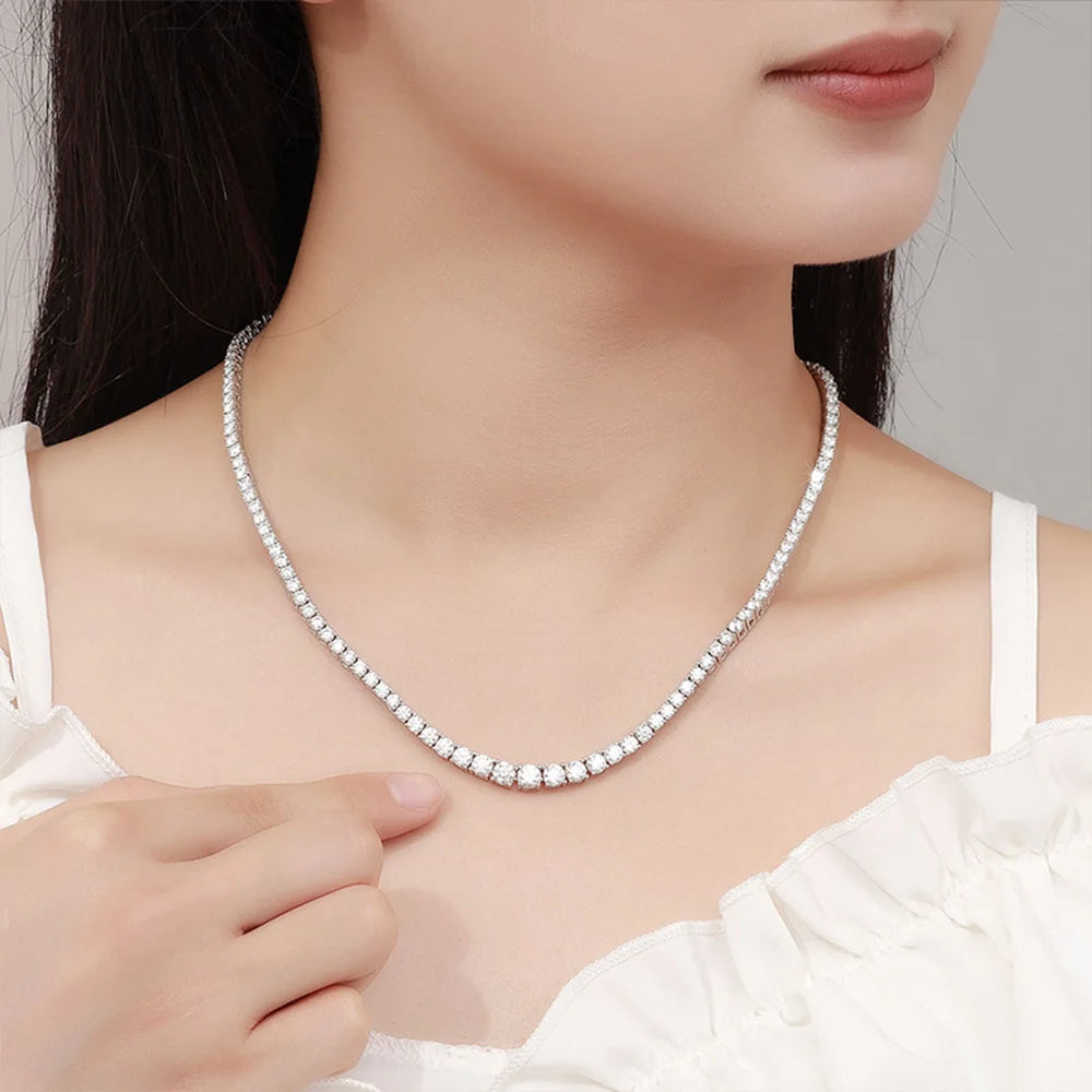 Colar Tennis Moissanite Prata 925 Luar Brilhante - foto 5
