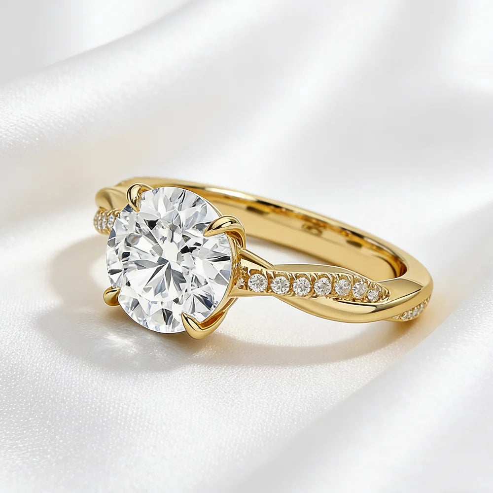 Anel Solitário Moissanite Ouro 18K Luar Istela - foto 2