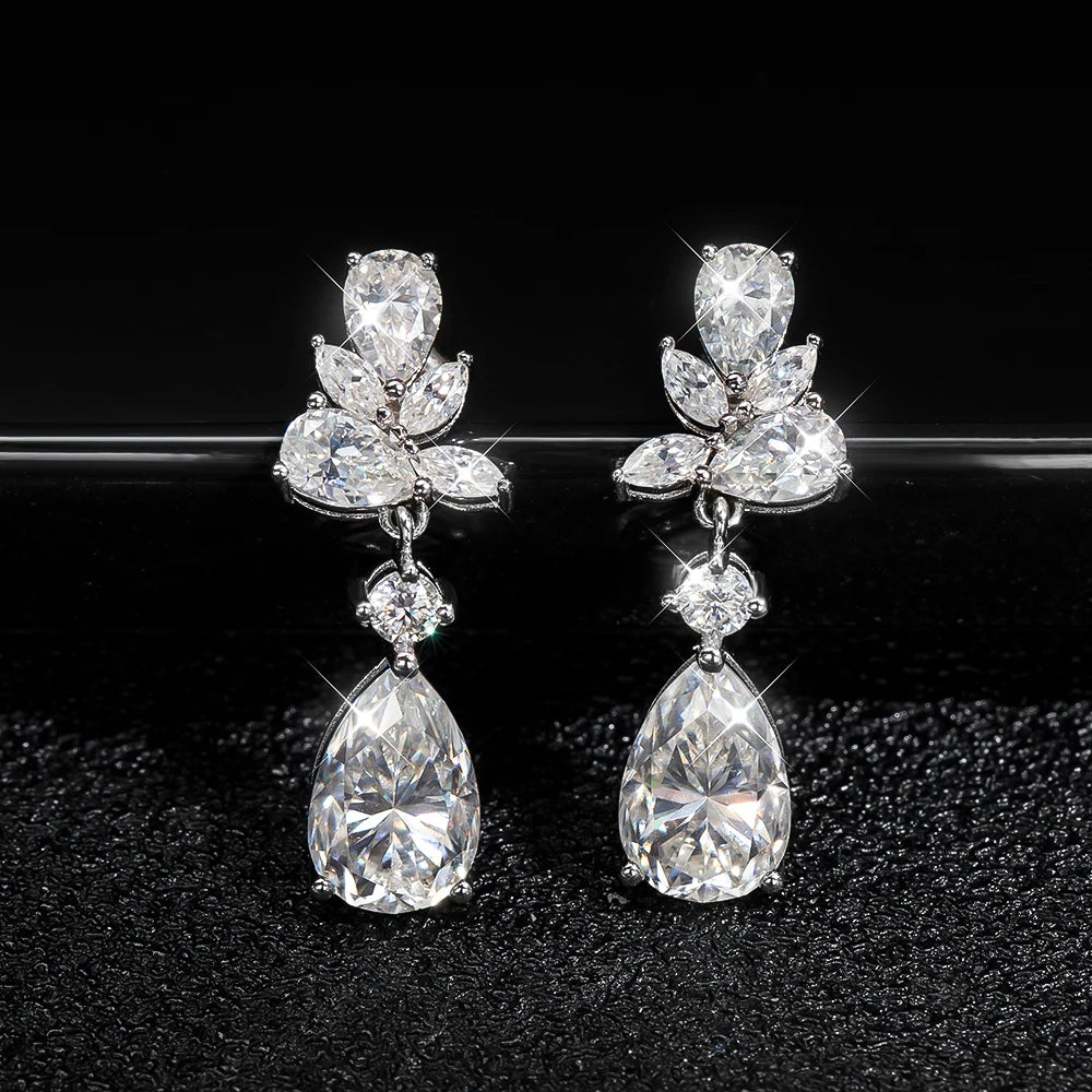 Brinco Flor Moissanite Prata 925 Ouro 18K Luar Opulência - foto 17