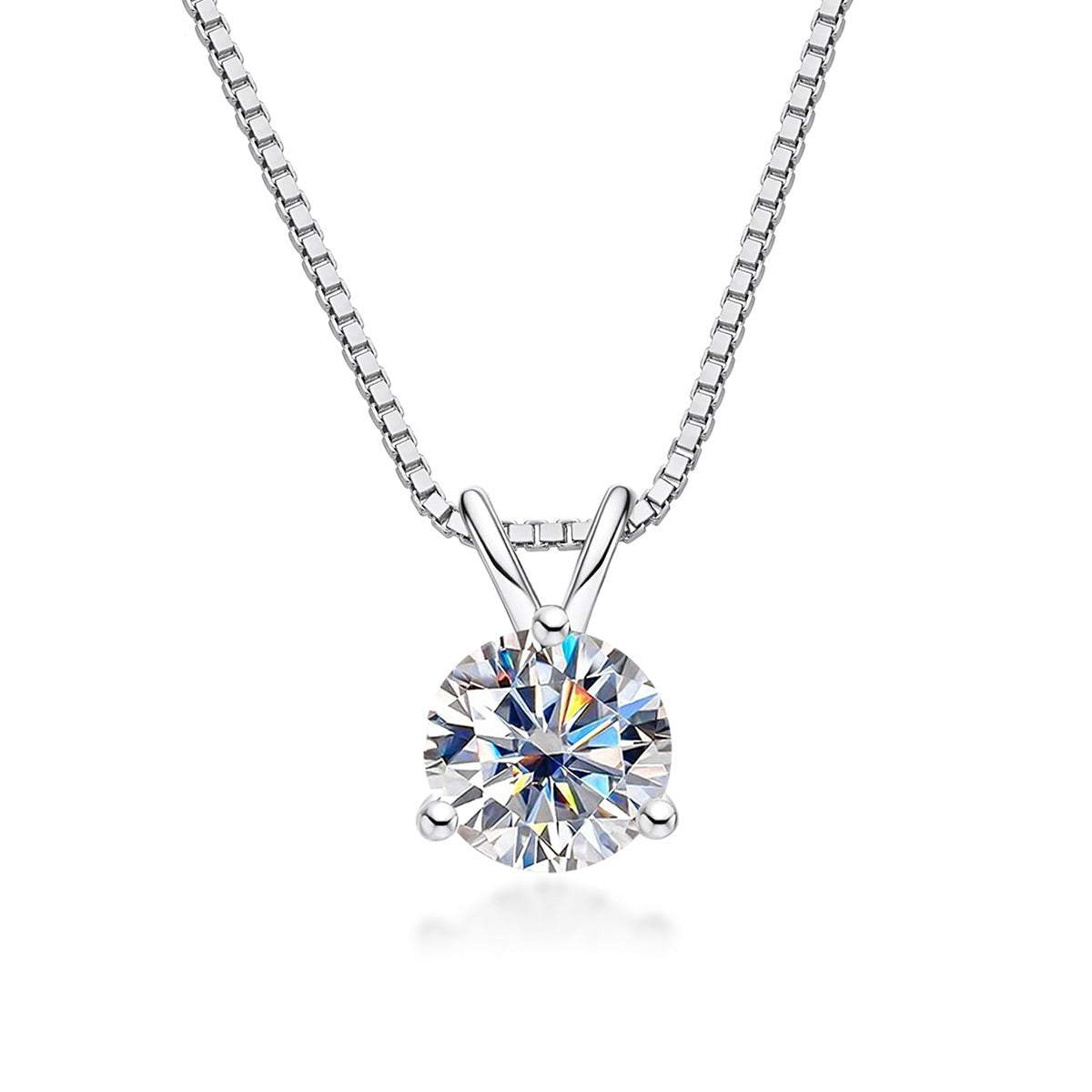 Colar Solitário Moissanite Prata 925 Luar Harmonia