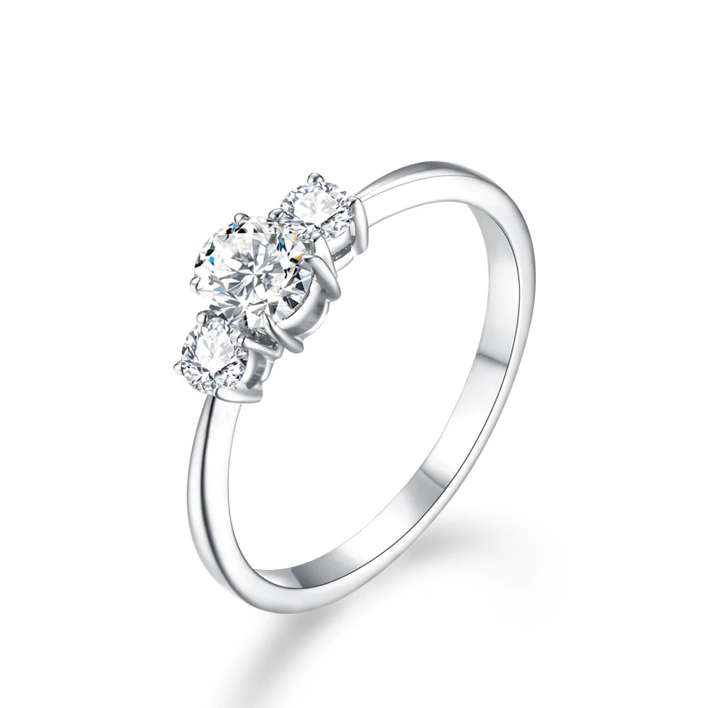 Anel Três Pedras Moissanite Ouro 18K Luar Harmônia - foto 19