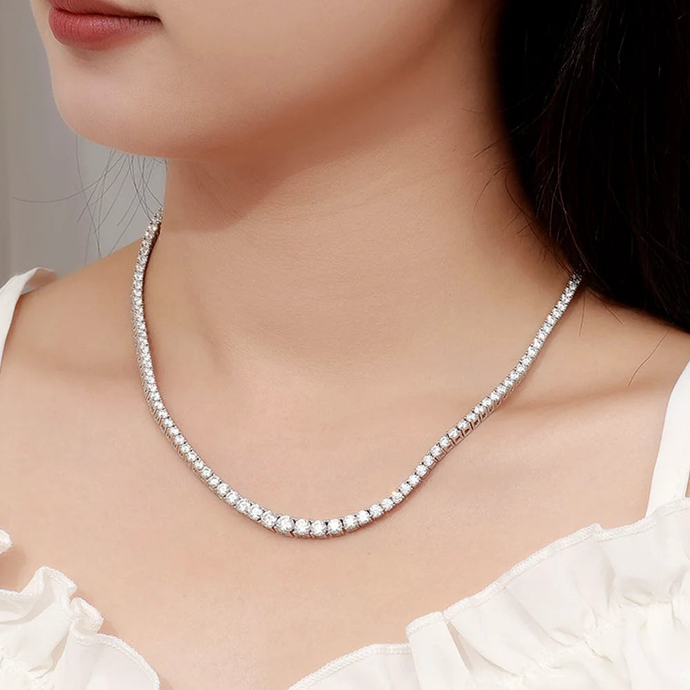 Colar Tennis Moissanite Prata 925 Luar Brilhante - foto 6
